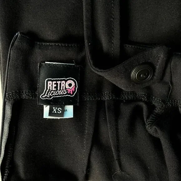 SOLD Retrolicious Cupid Jumper - Black Heart Bib Pinafore Mini Skater Dress - Picture 6 of 7